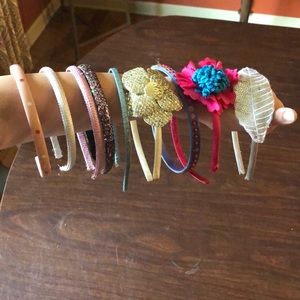 Girls small headbands. Various colors. 10 total.
